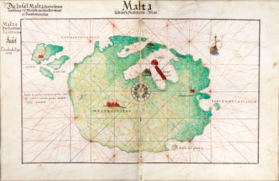 Kaart van Malta door Battista Agnese