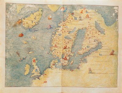 Kaart van Noord-Europa, uit Portolan Atlas door Battista Agnese