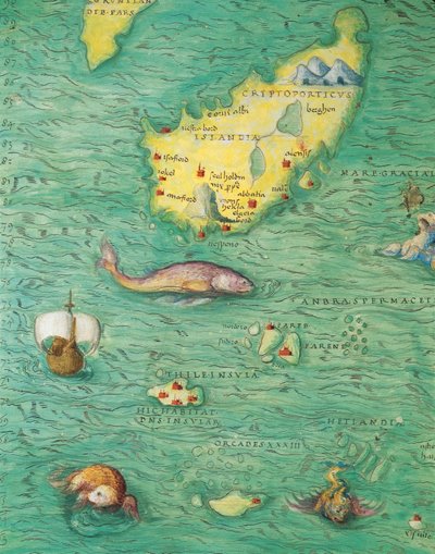 Noord-Europa: IJsland, uit Atlas van de Wereld in drieëndertig Kaarten, door Battista Agnese door Battista Agnese