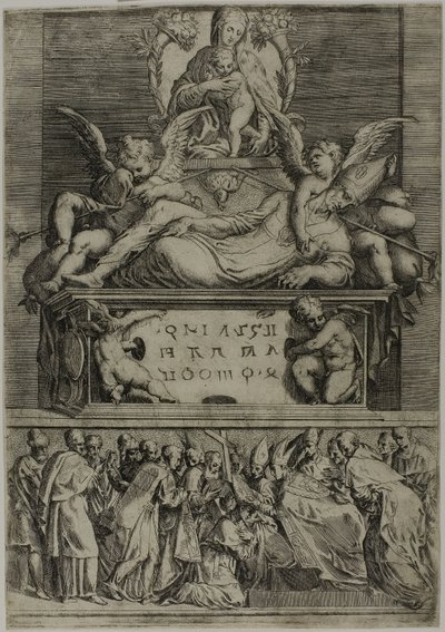 Het graf van een bisschop door Battista Angolo del Moro