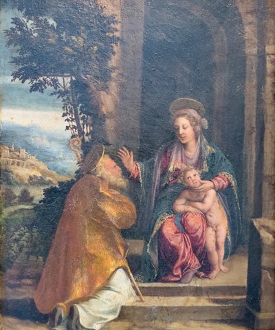 Maagd met Kind en bisschop door Battista & Dossi Dosso (c.1486 1542) Dossi