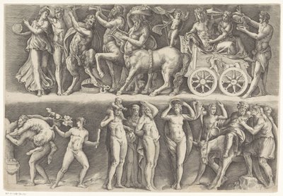 Antiek reliëf met Bacchus en Ariadne door Battista Franco