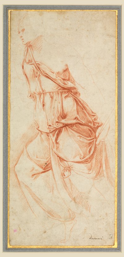 Draperiestudie voor de Engel van de Aankondiging door Battista Franco