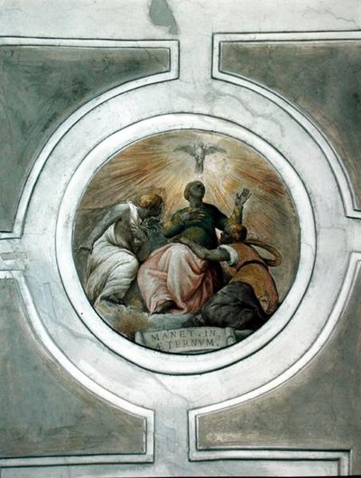 Voorstelling van een van de Deugden, detail van het plafond van de Grimani-kapel door Battista Franco
