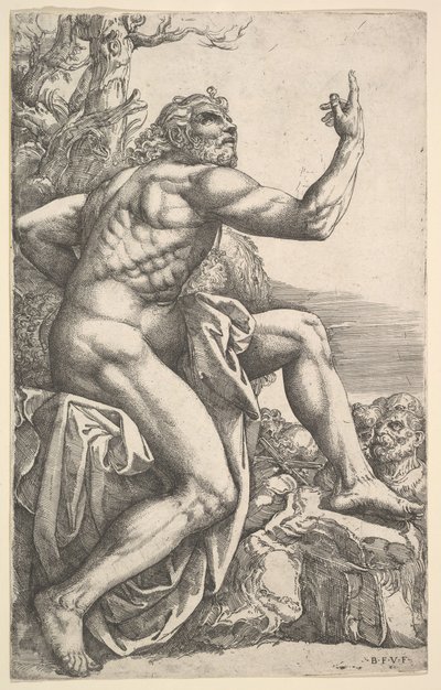 Johannes de Doper Predikend in de Wildernis door Battista Franco Veneziano
