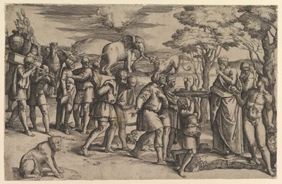 Melchizadek Biedt Brood en Wijn aan Abraham door Battista Franco Veneziano