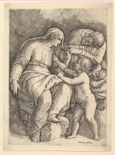De Heilige Familie door Battista Franco Veneziano
