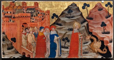 Paus St. Sylvester verslaat de draak van de Tarpeïsche rots door Battista da Vicenza