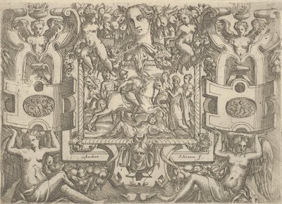 Figuur te paard met een zwaard, rijdend over een figuur op de grond, ca. 1540-80 door Battista del Moro