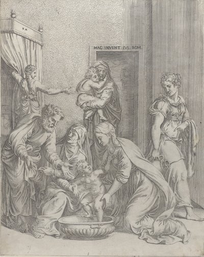 De Heilige Familie, 1535-73 door Battista del Moro