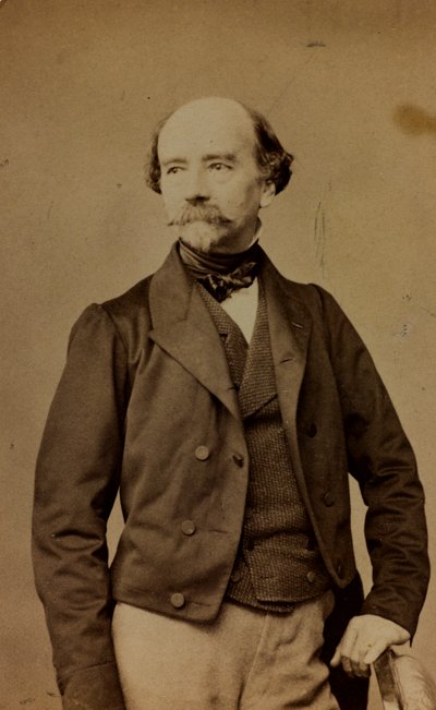 Portret van Eugène-Emmanuel-Amaury Pineu-Duval, bekend als Amaury-Duval, Franse schilder; carte de visite (zw/w foto) door Bayard and Bertall