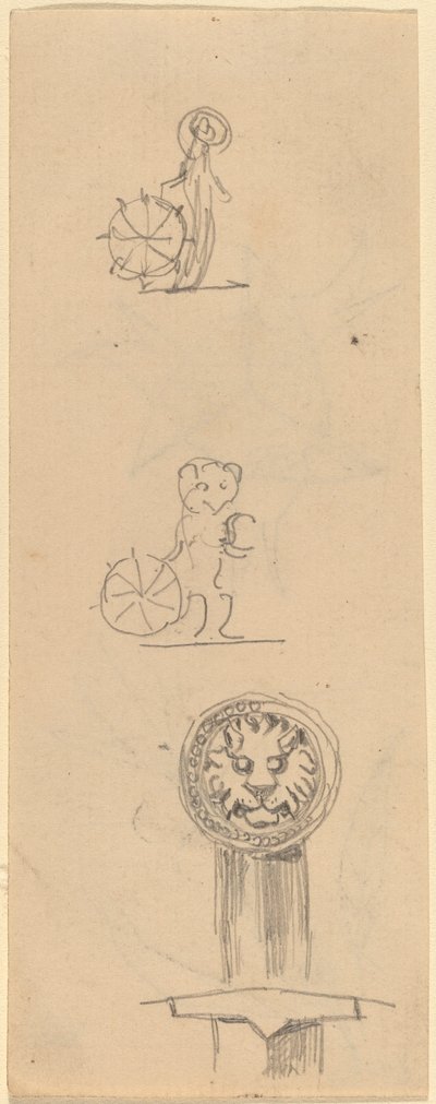 Blad met Schetsen door Beatrice Godwin Whistler