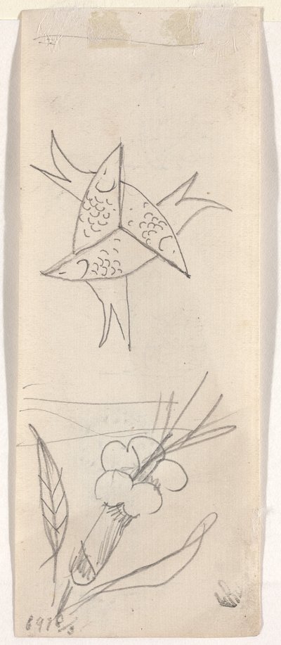 Blad met Schetsen [verso] door Beatrice Godwin Whistler