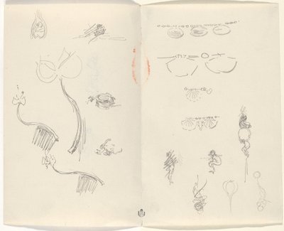Studies voor sieradenontwerpen [verso] door Beatrice Godwin Whistler