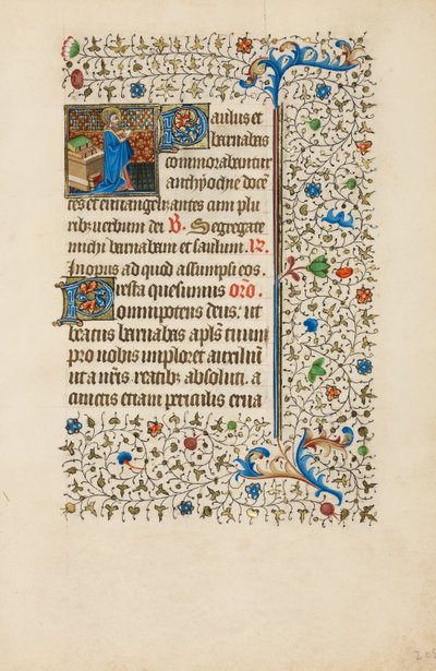 Sint Barnabas leest voor uit een boek door Bedford Master
