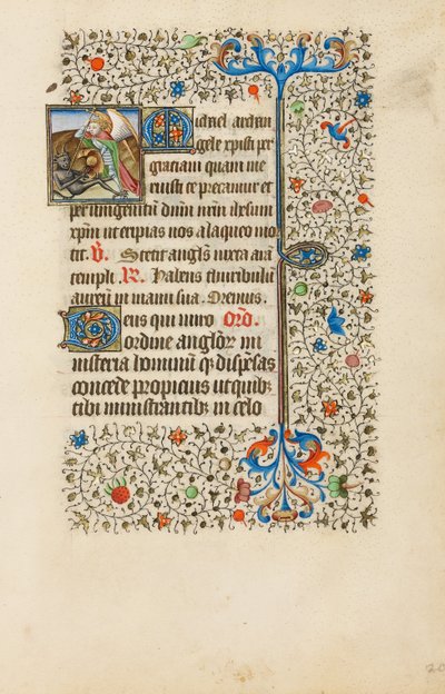 Sint Michiel in gevecht met de duivel door Bedford Master