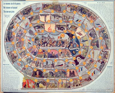Bordspel van gebeurtenissen en de ontwikkeling van de Eerste Wereldoorlog in België, ca. 1918-19 door Belgian School