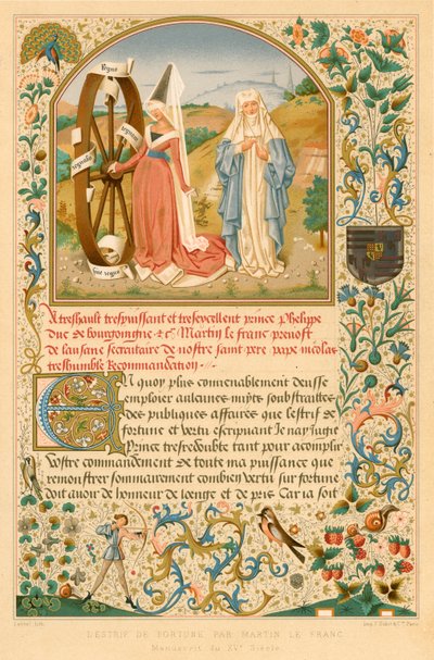 LEstrif de Fortune door Martin le Franc. Manuscript van de 15e eeuw door Belgian School