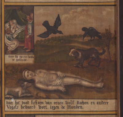 Maarke. Kapel (Sint-Vincentiuskapel). interieur. Schilderij. De martelaar van Sint Vincentius. 19e eeuw. Detail. door Belgian School