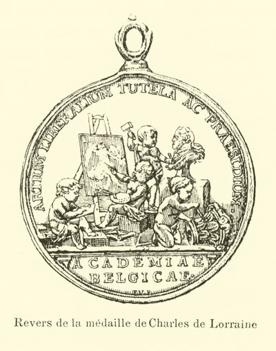 Keerzijde van de medaille van Karel van Lotharingen door Belgian School