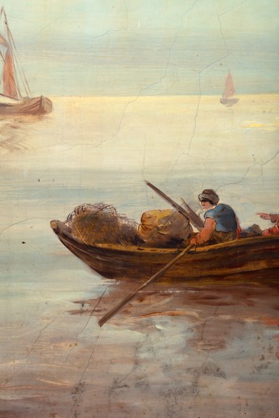 Tweede achterkamer, vergaderzaal, muurschilderingen met landelijke scènes in klassieke stijl, waarschijnlijk rond 1810, scène 3 door Belgian School