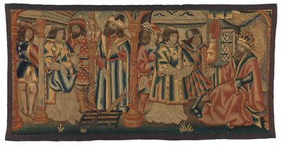 Wandtapijt, Twee scènes uit het leven van St. Laurentius, mogelijk gemaakt in Doornik, België, of Neder-Rijnland, Frankrijk of Duitsland door Belgian School