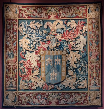 Wandtapijt met het familiewapen van De Nagera. Meester AL. Ca 1550 (wandtapijt) door Belgian School