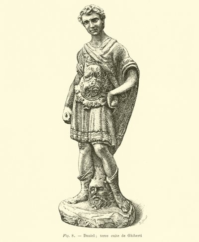 Terracotta standbeeld van Daniël door Ghiberti door Belgian School