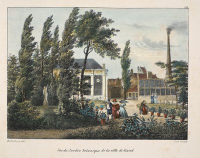 Uitzicht op de botanische tuin van de stad Gent, ca. 1895 door Belgian School