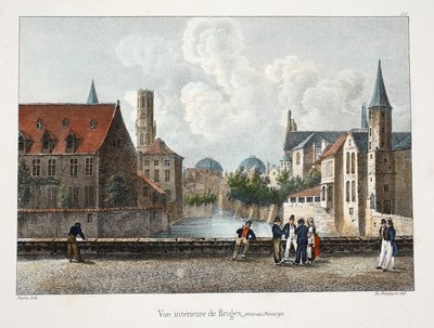 Binnenzicht van Brugge, ca. 1895 door Belgian School