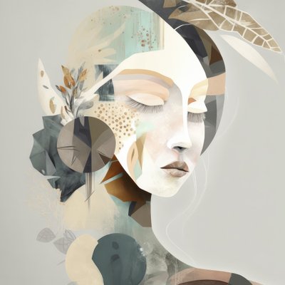 Serene abstracte vrouw door Bella Eve