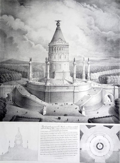 Ontwerp voor een grafmonument voor Napoleon op de hoogten van Chaillot tegenover het Champ de Mars door Benard et Cie Imprimerie Lemercier