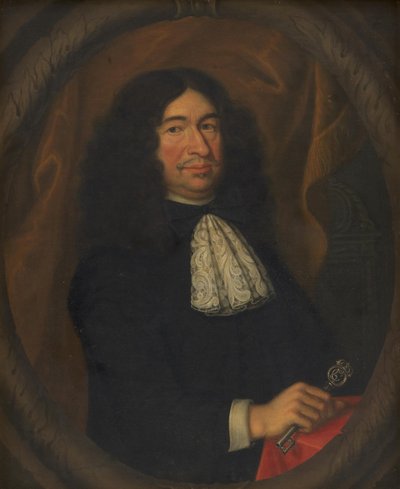 De vader van de kunstenaar, Bendix Grodtschilling de Oudere, bewaker van de Koninklijke Kunstkamer door Bendix II Grodtschilling
