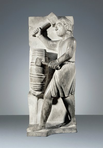 Augustus, beeld uit de Cyclus van Maanden, Doopkapel van Parma door Benedetto Antelami