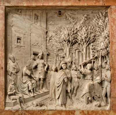 Crypte, Ark van de Heiligen Marcellinus en Peter Exorcist, Benedetto Briosco 1506-08, De Onthoofding van de Heiligen Marcellinus en Peter door Benedetto Briosco
