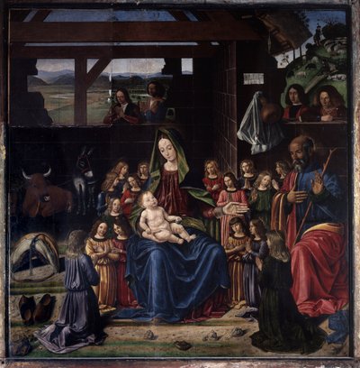 De geboorte van Christus door Benedetto Ghirlandaio