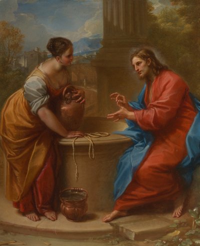 Christus en de Vrouw van Samaria door Benedetto Luti