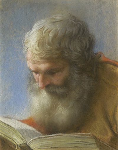 Hoofd van een apostel lezend, 1712 door Benedetto Luti