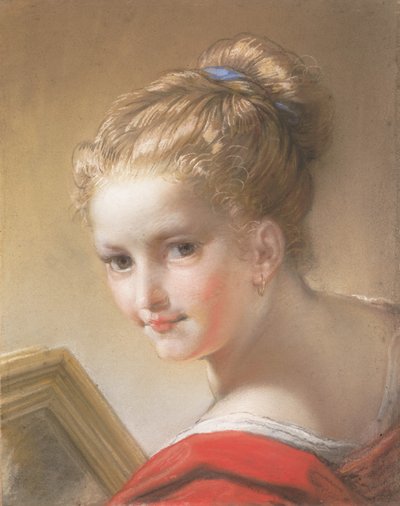 Studie van een Meisje in Rood, 1717 door Benedetto Luti