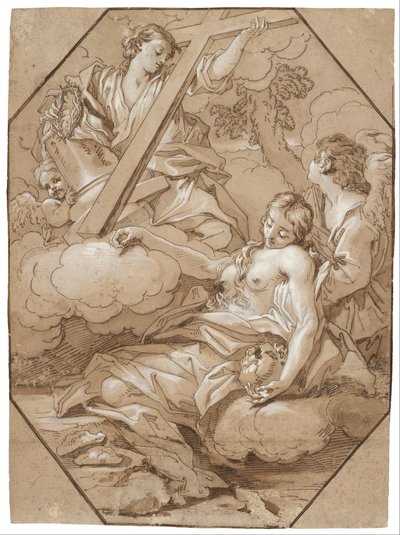 De extase van de heilige Maria Magdalena door Benedetto Luti