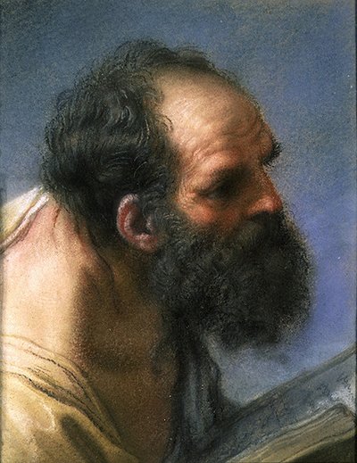 Het hoofd van een apostel door Benedetto Luti