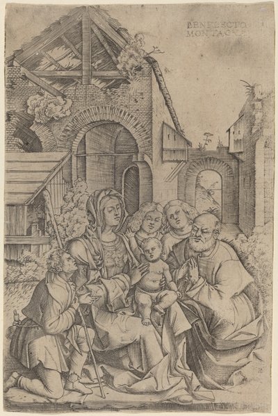 De Geboorte van Christus door Benedetto Montagna