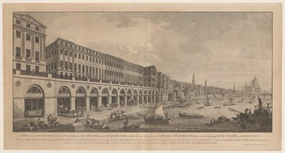 Adelphi vanaf de Thames te Londen door Benedetto Pastorini