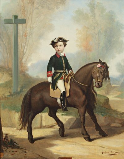 Ruiterportret van Louis-Napoléon Bonaparte 1856-1879, Prins Imperial, 1861 door Benedict Masson