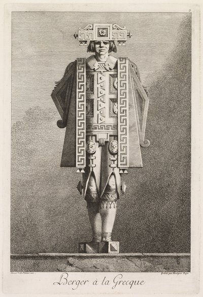 Mascarade à la Grecque: Berger à la Grecque Plaat 5, 1771 door Benigno Bossi