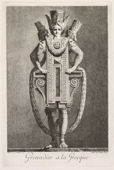 Mascarade à la Grecque: Grenadier à la Grecque Plaat 3, 1771 door Benigno Bossi