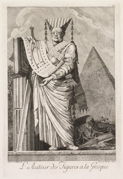 Mascarade à la Grecque: LAuteur des figuren à la Grecque Plaat 10, 1771 door Benigno Bossi