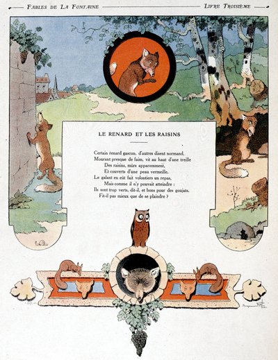 De Vos en de Druiven, illustratie uit 