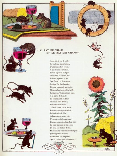 De Stadsmuis en de Landmuis, illustratie uit 