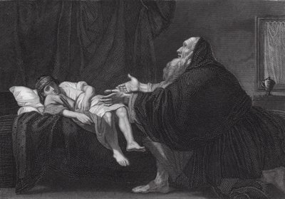 Elia wekt de zoon van de weduwe op door Benjamin (after) West